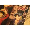 Anime One Piece Three Brothers White Beard Red Hair Dragon Kraft paper vintage poster bar cafe 3 - One Piece UK Store