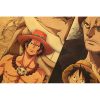 Anime One Piece Three Brothers White Beard Red Hair Dragon Kraft paper vintage poster bar cafe 4 - One Piece UK Store